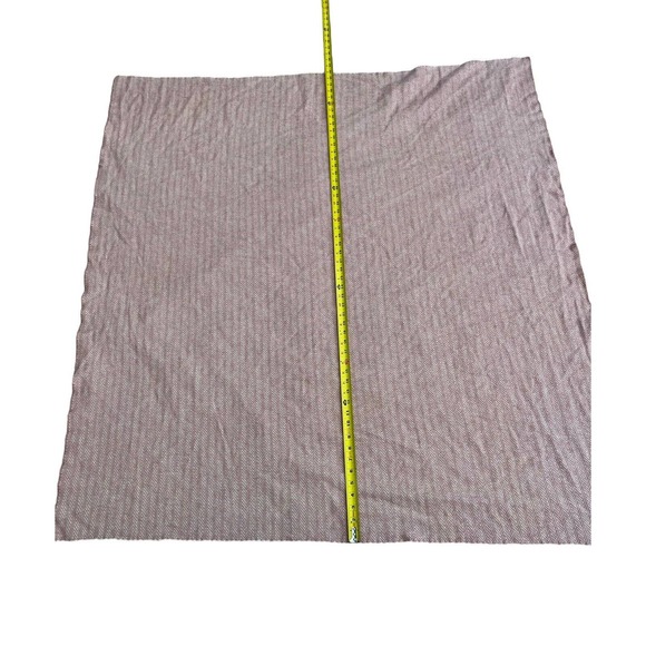 Nido Notte Made In Italy Throw Blanket 56x49 Pink Cream Chevron Stripes Fringed - Picture 6 of 12